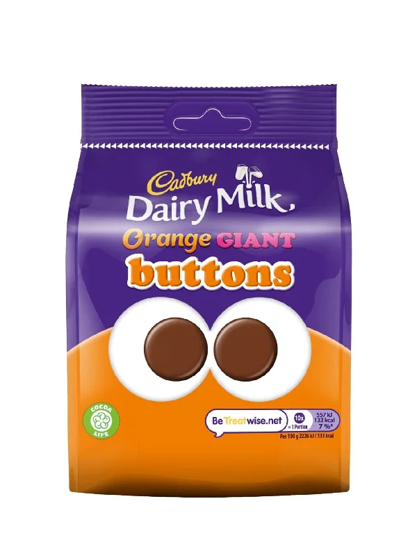 CADBURY DAIRY MILK ORANGE GIANT BUTTONS 110G