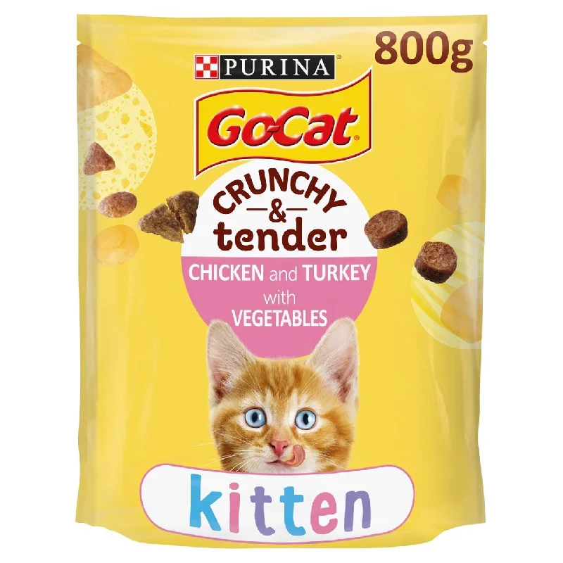 Go-Cat Crunchy & Tender Kitten Chicken & Veg Dry Cat Food 800g