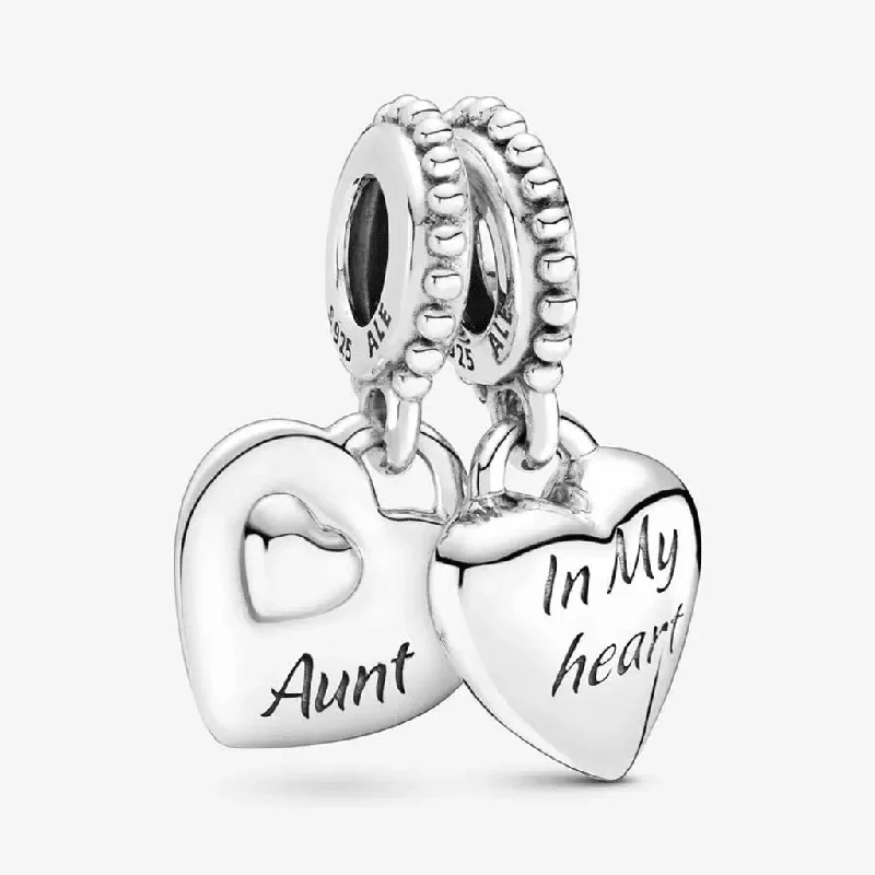 PANDORA : Aunt & Niece Split Heart Dangle Charm