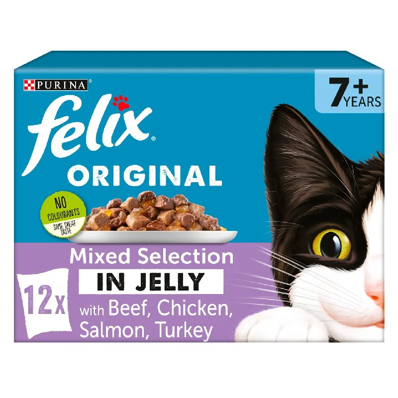 Felix Senior Cat Food Mixed in Jelly 12 x 100g