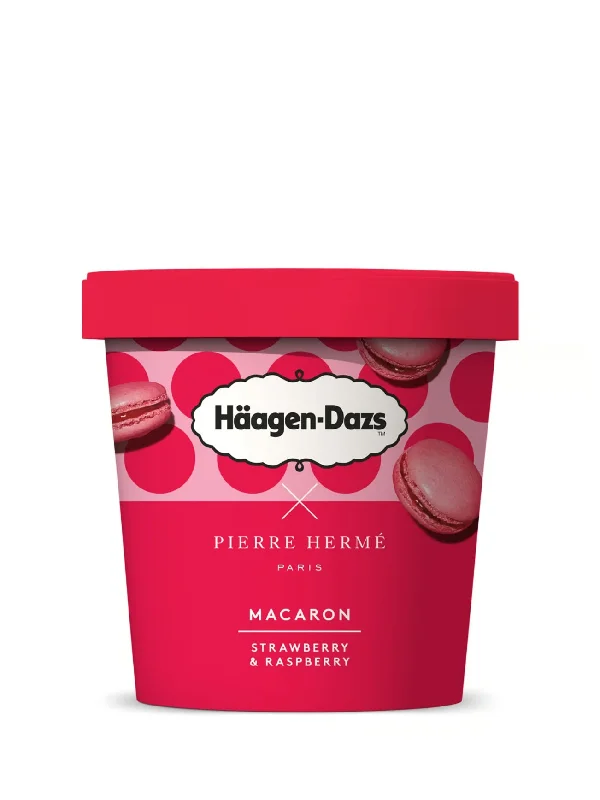 HAAGEN-DAZS MACARON STRAWBERRY & RASPBERRY 420ML