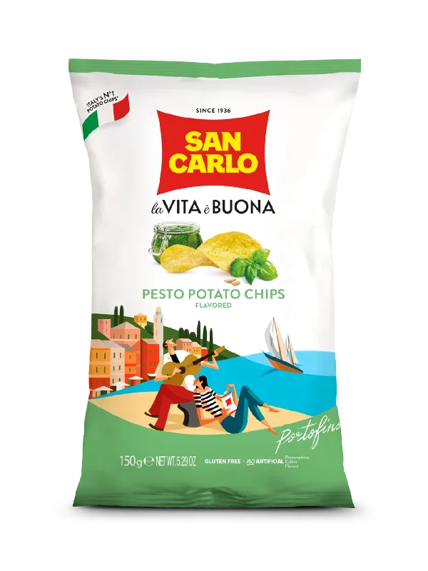 SAN CARLO PESTO POTATO CHIPS 150G