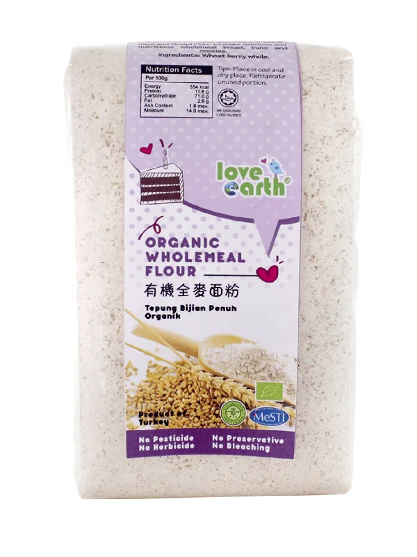 LOVE EARTH ORG WHOLEMEAL FLOUR 900G