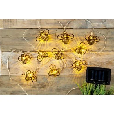 Bee Solar Garden String Lights Decoration 10 Warm White LED - 4.8m by Bright Garden