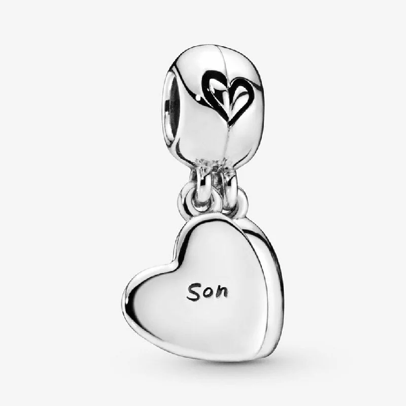 PANDORA : Mother & Son Heart Split Dangle Charm