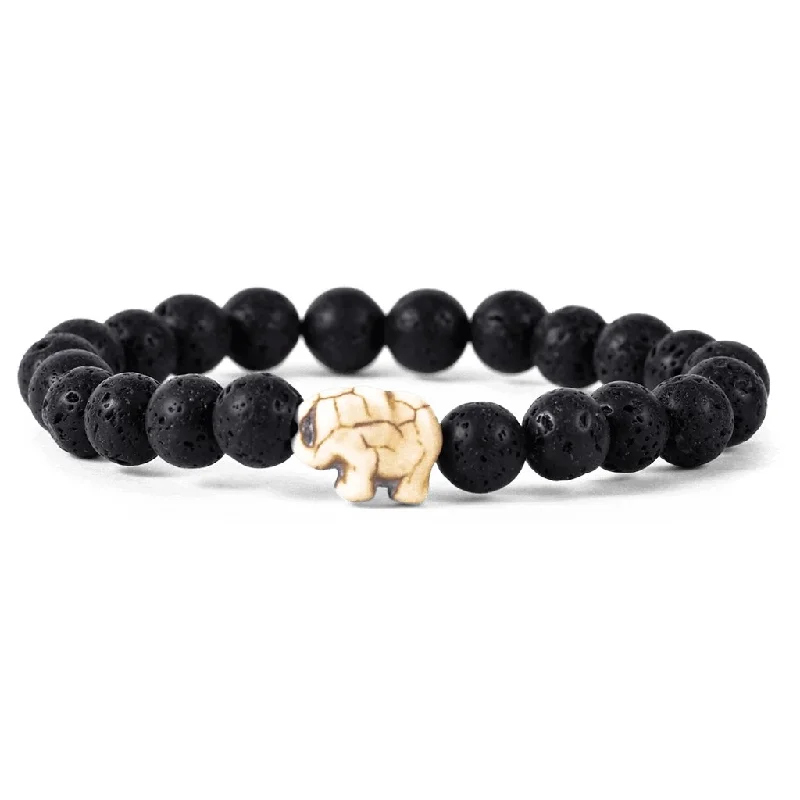 Fahlo : The Expedition Bracelet - Elephant-Tracking Bracelet in Lava Stone