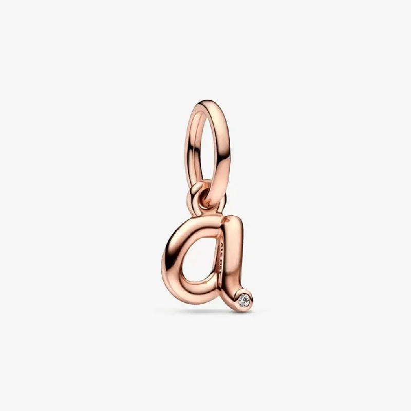 PANDORA : Letter A Script Alphabet Dangle Charm