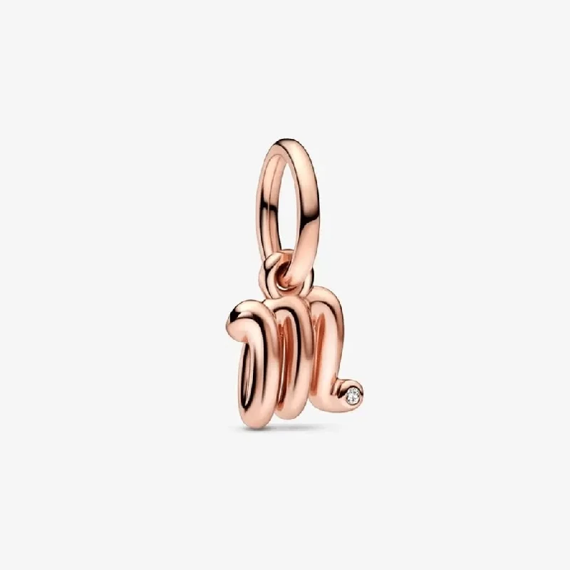 PANDORA : Letter M Script Alphabet Dangle Charm