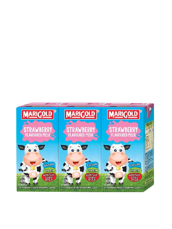 MARIGOLD UHT STRAWBERRY MILK 3X200ML