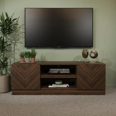 Catania TV Unit Dark Brown 3 Shelves 2 Doors