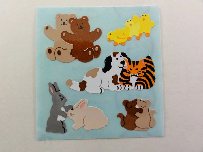 Sandylion Pairs of Bear Dog Rabbit Mouse Sticker Sheet / Module - Vintage & Collectible