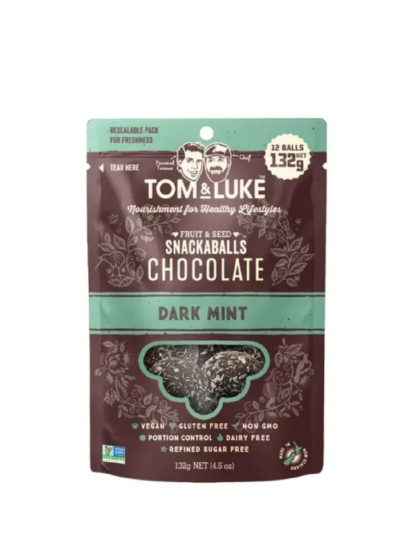 TOM&LUKE VEGAN SNACKABALL DARK CHOCO MINT 132G