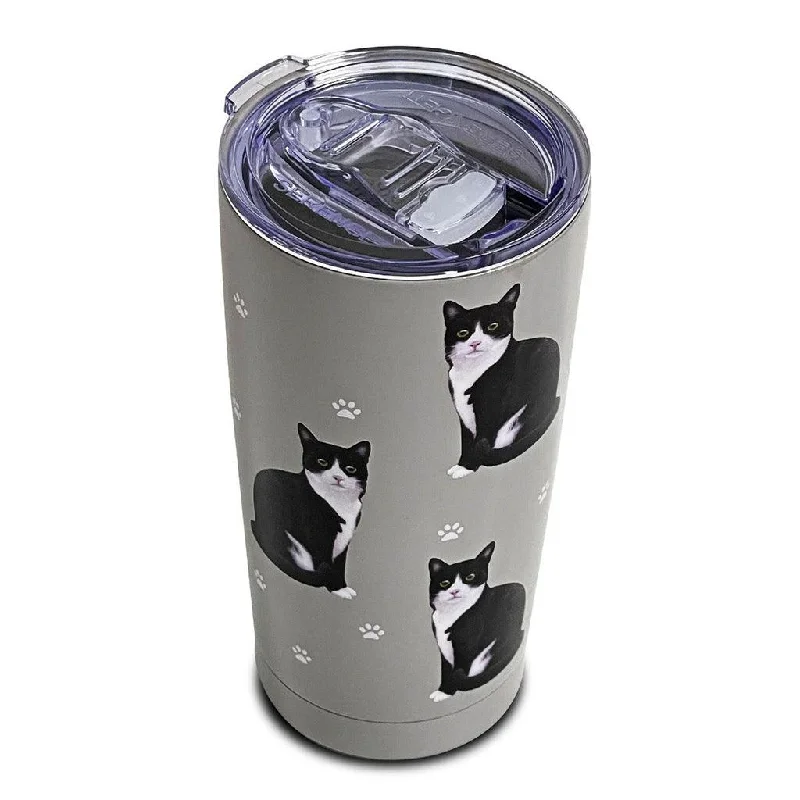 E & S Pets : Black & White Cat Serengeti Ultimate Tumbler - Stainless Steel