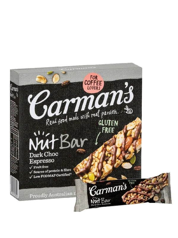 CARMANS DARK CHOC ESPRESSO NUT BARS 160G