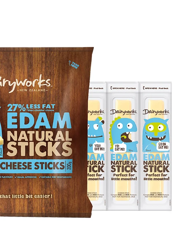 DAIRYWORKS EDAM CHEESE STICKS 200G