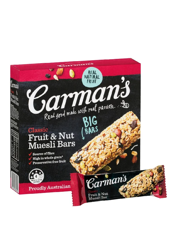 CARMANS CLASSIC FRUIT B/FAST BAR 270G