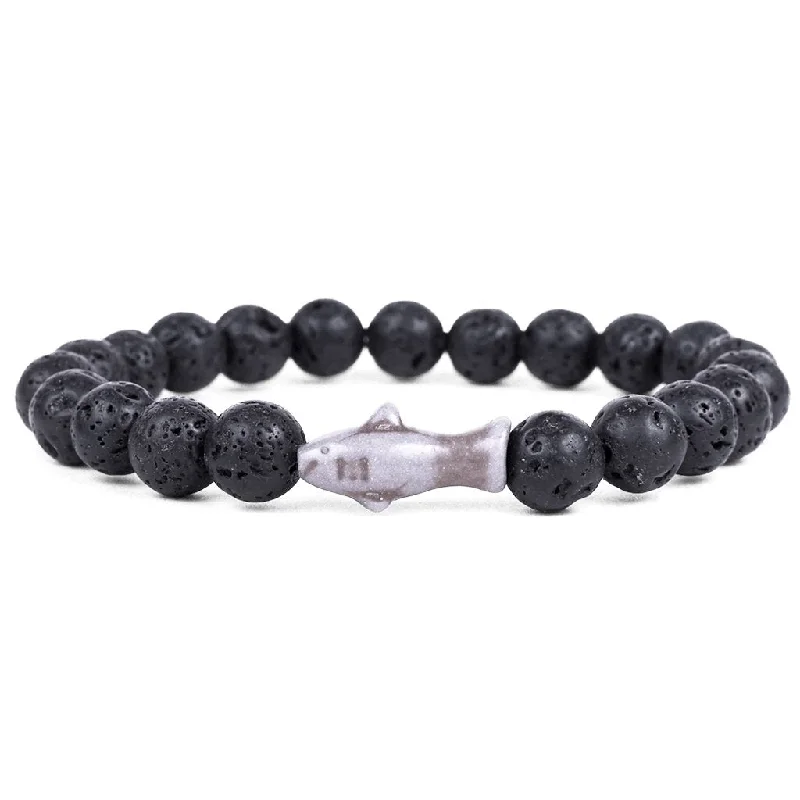 Fahlo : The Voyage Bracelet - Shark-Tracking Bracelet in Lava Stone