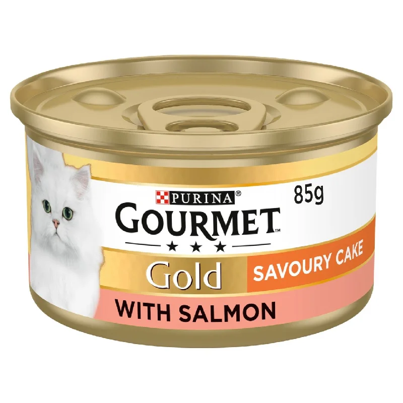 Gourmet Gold Tinned Cat Food Savoury Cake Salmon 85g