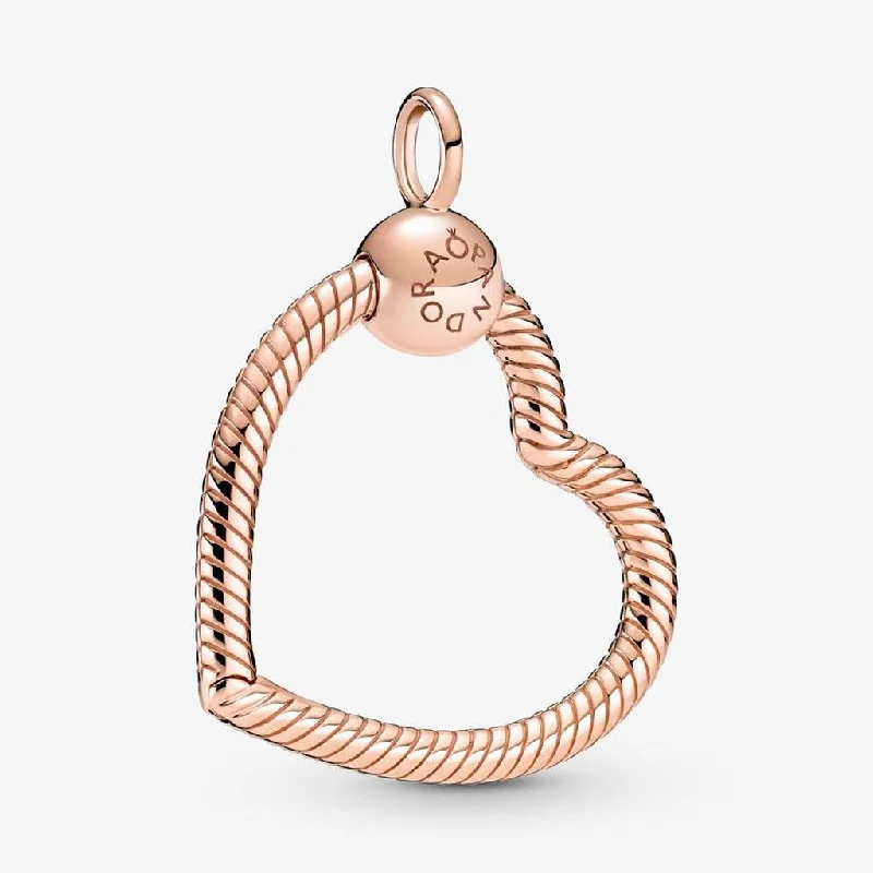 PANDORA : Pandora Moments Heart Charm Pendant in Rose Gold