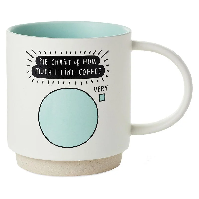 Hallmark : Pie Chart Coffee Lover Funny Mug, 16 oz.