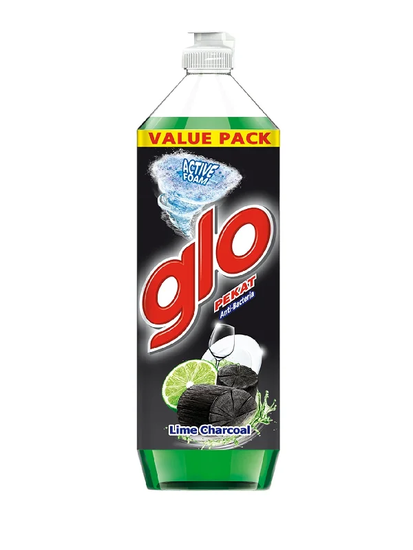 GLO DISHWASHING LIQUID LIME CHARCOAL 1.2L