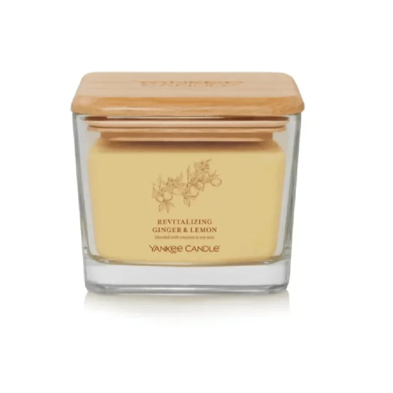 Yankee Candle : Well Living Collection - Medium Square Candle in Revitalizing Ginger & Lemon