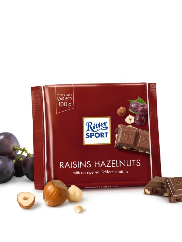 RITTER SPORT RAISIN & HAZELNUT 100GM