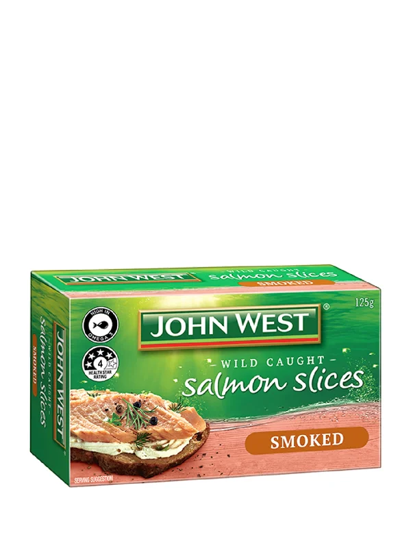 JOHN WEST SMOKED SALMON SLICES 125G