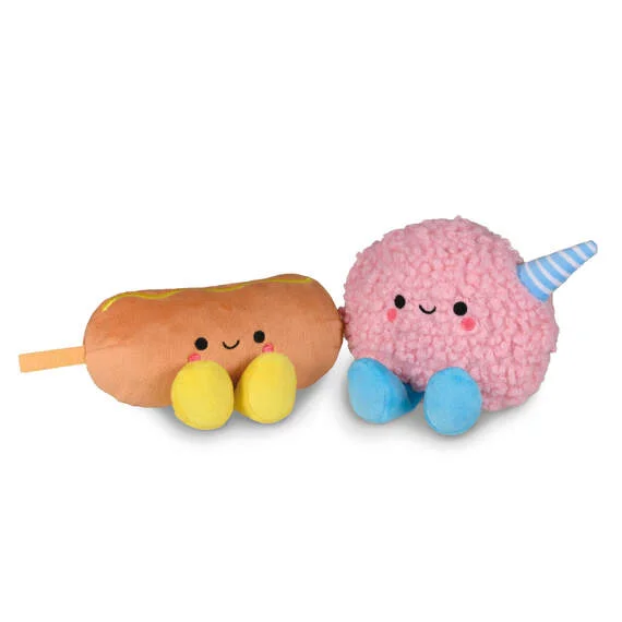 Hallmark Better Together Corn Dog and Cotton Candy Magnetic Plush Pair, 3"