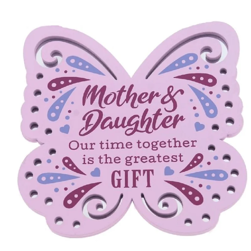 H & H Gifts : Reflective Butterfly - Mother & Daughter - Sentiment Hanging Ornament