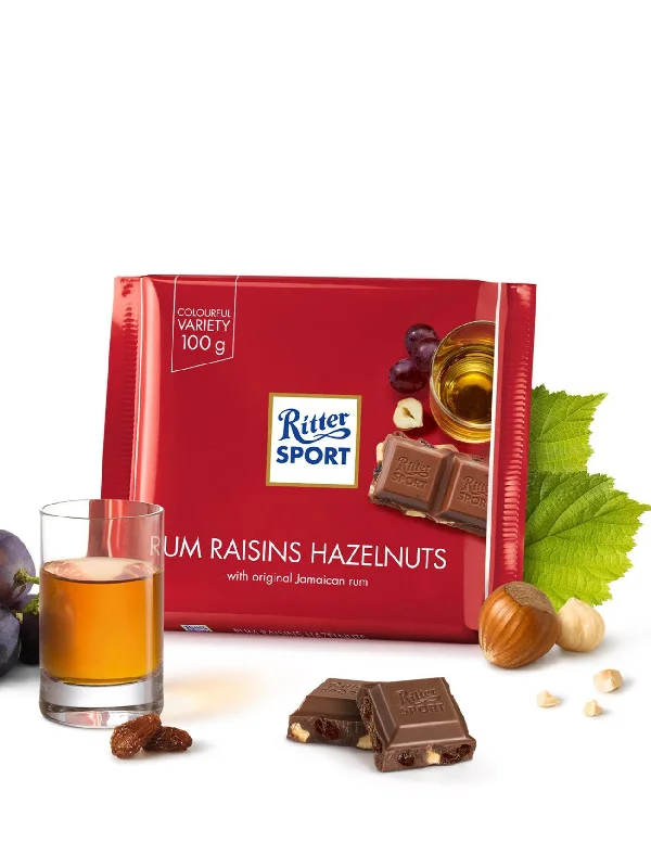 RITTER SPORT RUM RAISIN & HAZELNUT 100GM