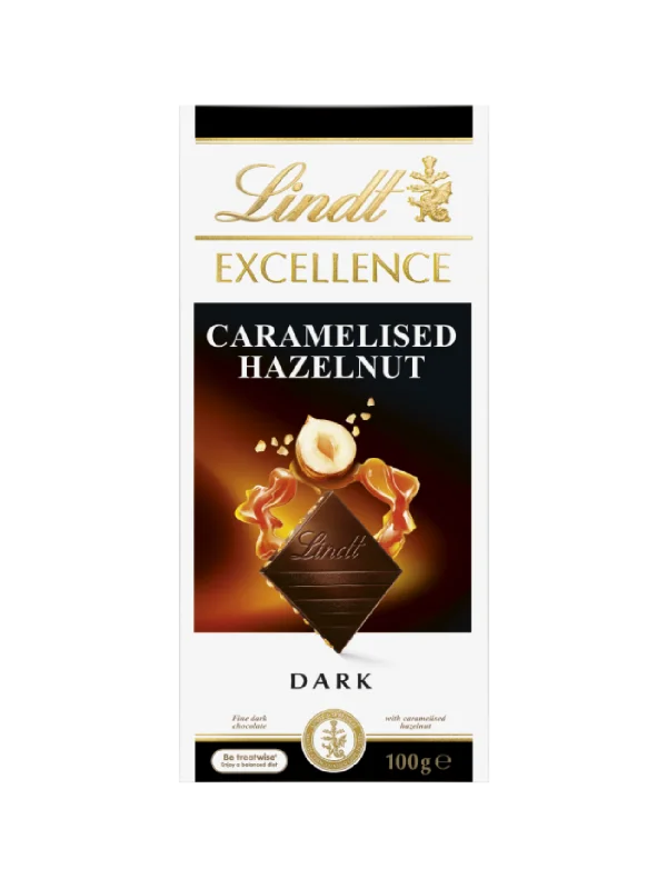 LINDT EXCELLENCE CARAMELISED HAZELNUT 100G