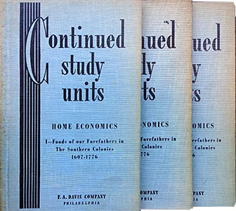 (Food History) Thomas, Gertrude I. Foods of Our Forefathers in the Southern Colonies 1607-1776. • Foods of Our Forefathers in the Middle Colonies 1614-1776. • Foods of Our Forefathers in the New England Colonies 1620-1776. Together, 3 vols.