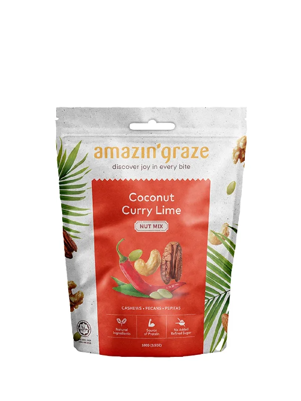 AMAZIN' GRAZE COCONUT CURRY LIME NUT MIX 100G