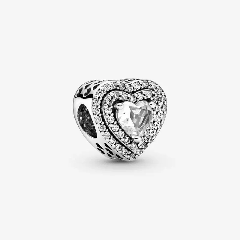 PANDORA : Sparkling Leveled Hearts Charm