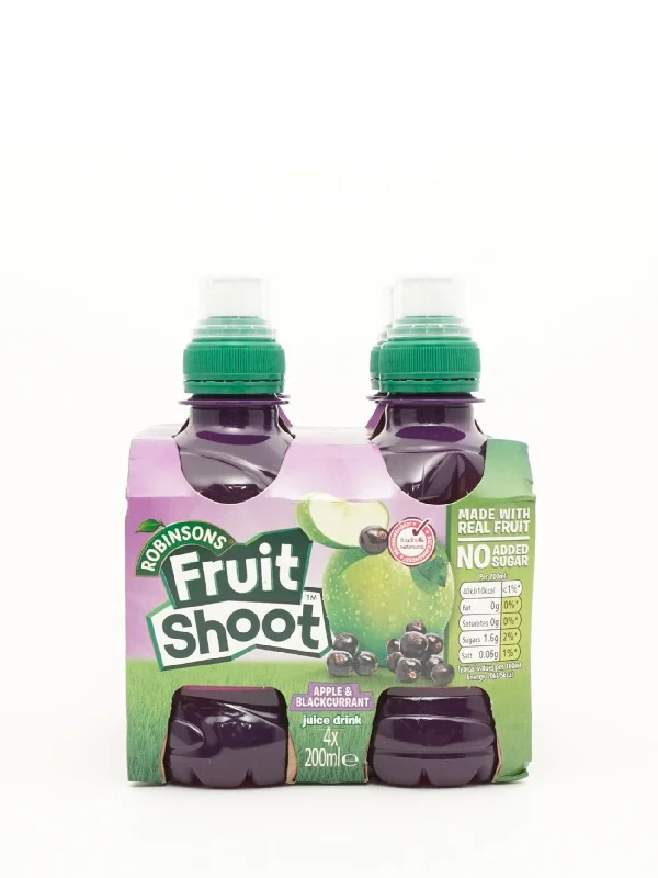 ROBINSONS FRUIT SHOOT APPLE/BCURRANT LOW SUGAR 4PK