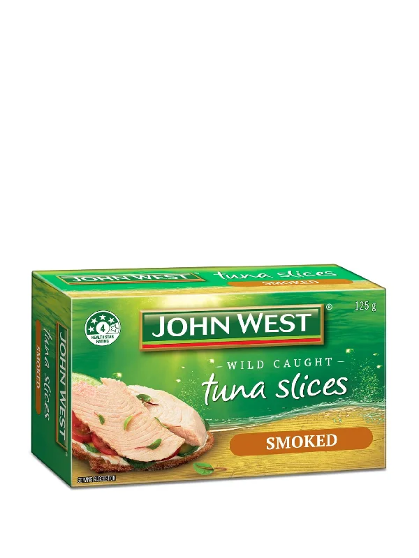 JOHN WEST TUNA SLICES SMOKED IN OIL 125G