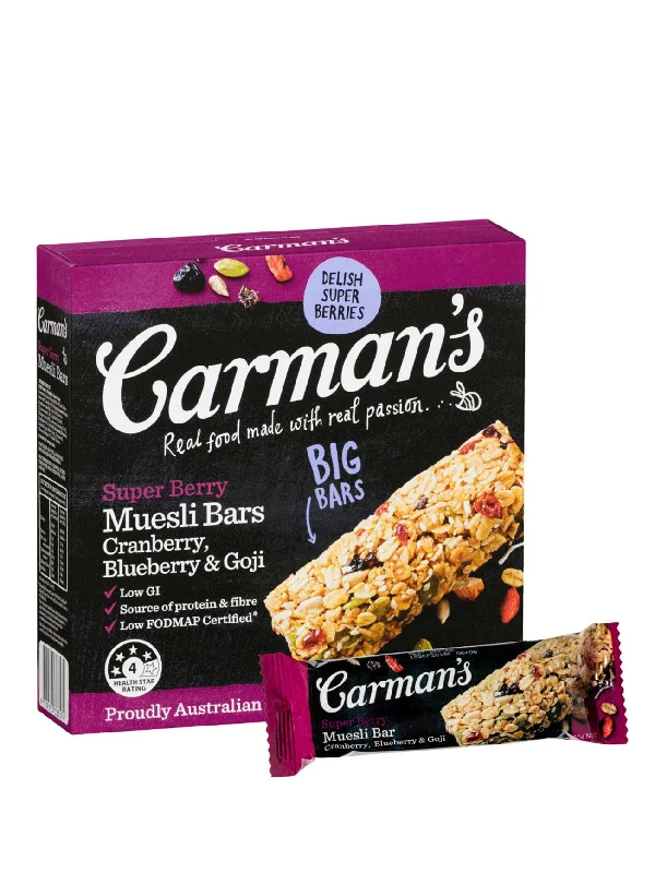 CARMANS SUPER BERRY MUESLI BARS 270G