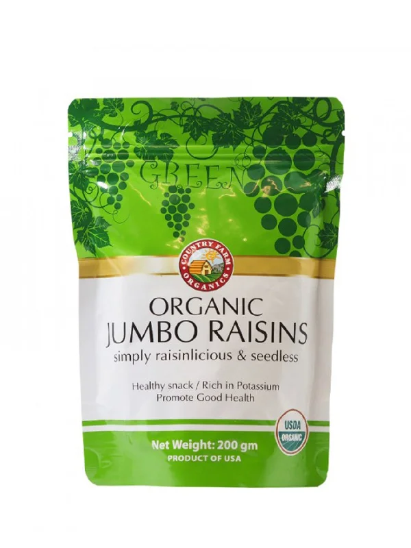 CF ORGANIC GREEN RAISIN POUCH 200G