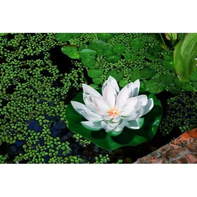 White Lotus Solar Garden Light Ornament Decoration Multicolour LED - 28cm by Bright Garden