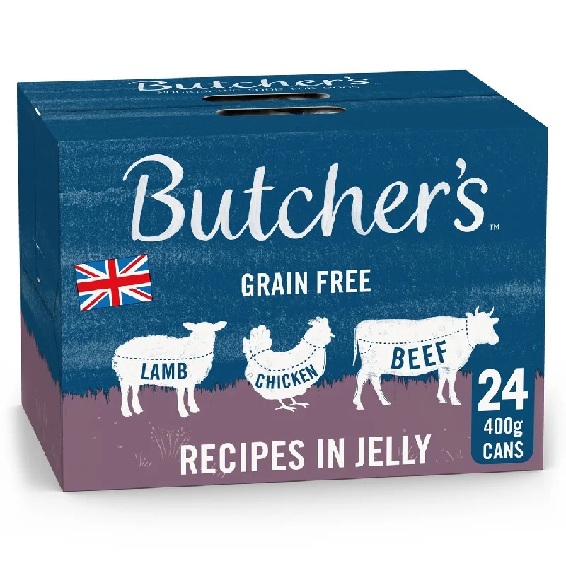 Butcher's Recipes in Jelly Dog Food Tins 24 x 400g