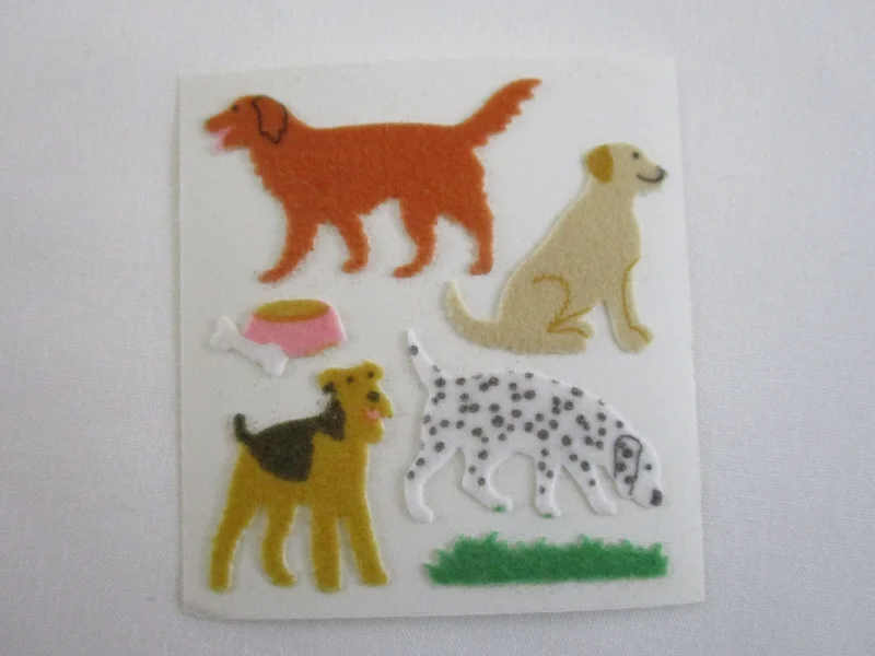 Sandylion Dog Fuzzy Sticker Sheet / Module - Vintage & Collectible