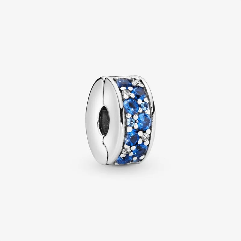 PANDORA : Blue Pavé Clip Charm