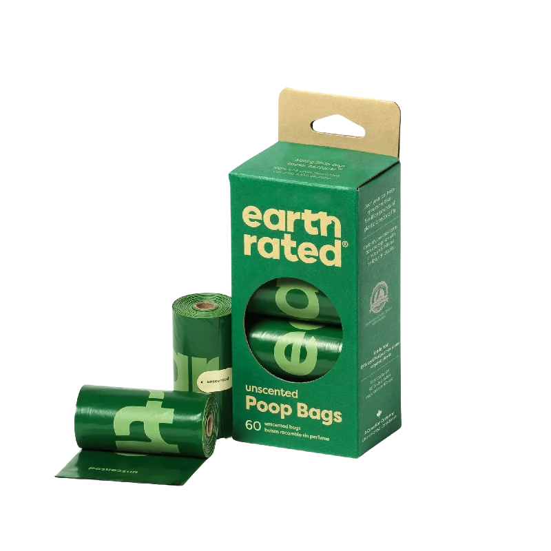 Earth Rated Unscented Poop Bags 4 rolls (60ct)